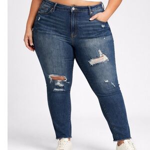 OLD NAVY Extrs High Rise ROCKSTAR Super Skinny Distressed Jeans size 16